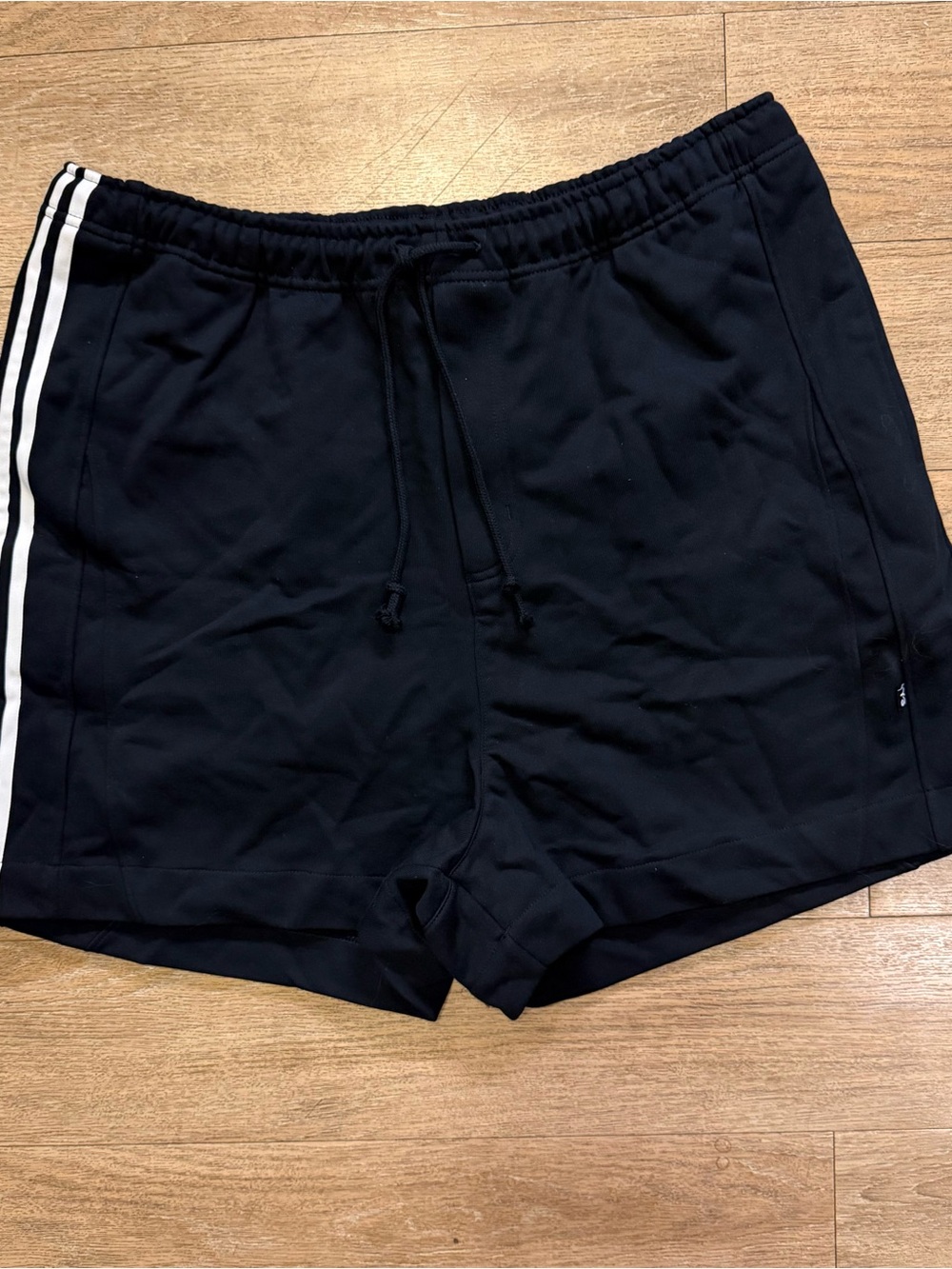 Y-3 Adidas Black Athletic Shorts with White Side Stripes size 2XL